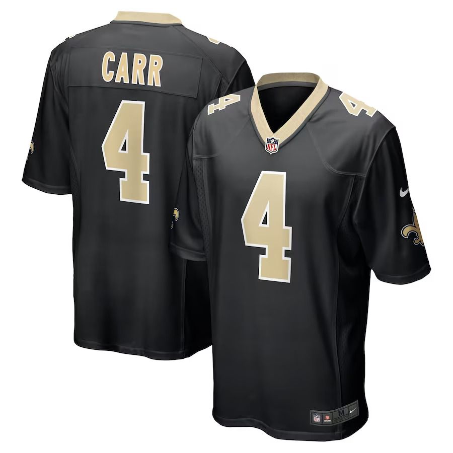 Men New Orleans Saints #4 Derek Carr Nike Black Game NFL Jersey